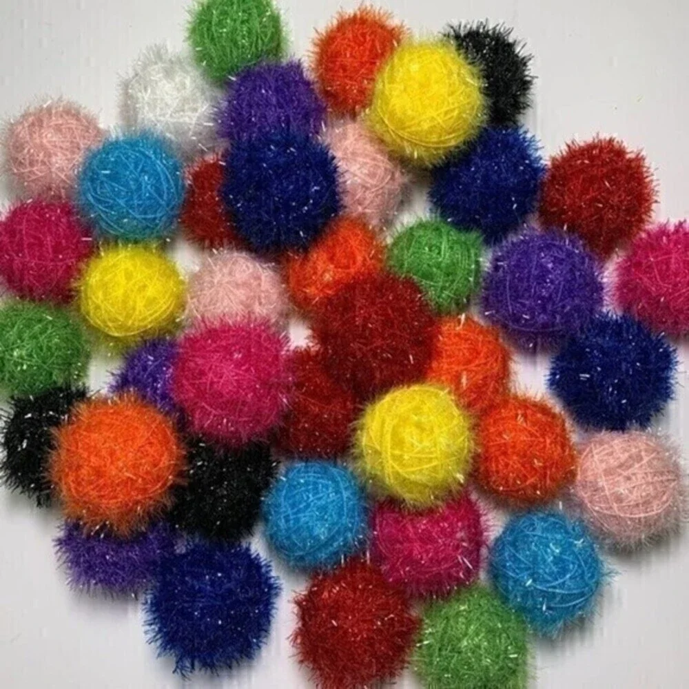 🐈 Cat Toys interactive balls rattle sparkly 10pc